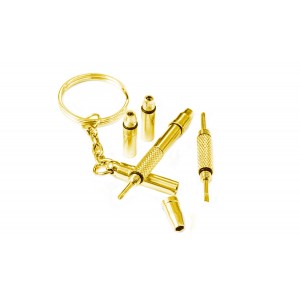 Отвертка-брелок многофункциональная 5 в 1 (желтая)