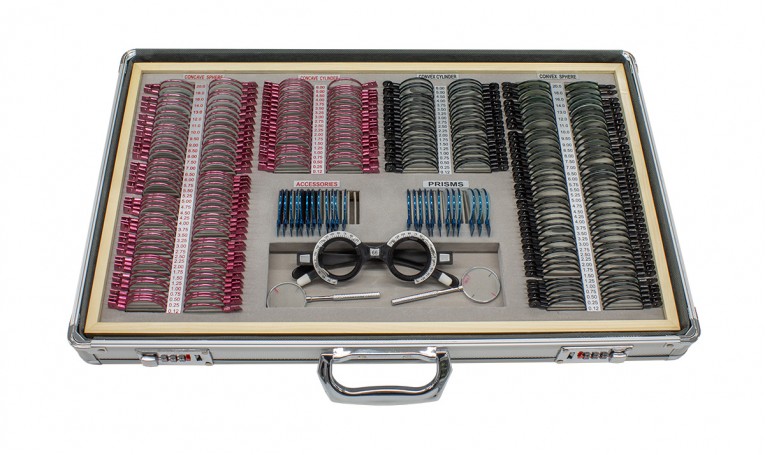 Набор пробных линз для офтальмологии JSC-266-A (266 шт. линз) мет. цвет. ободок