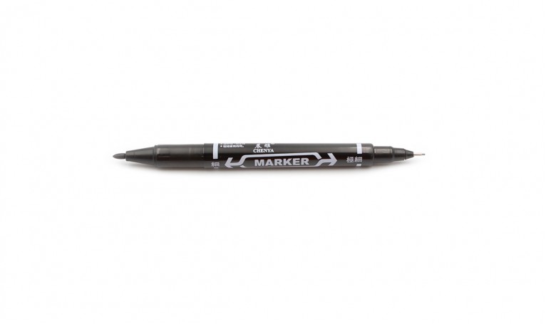 Маркер для разметки линз Permanent marker двухсторонний (черный)