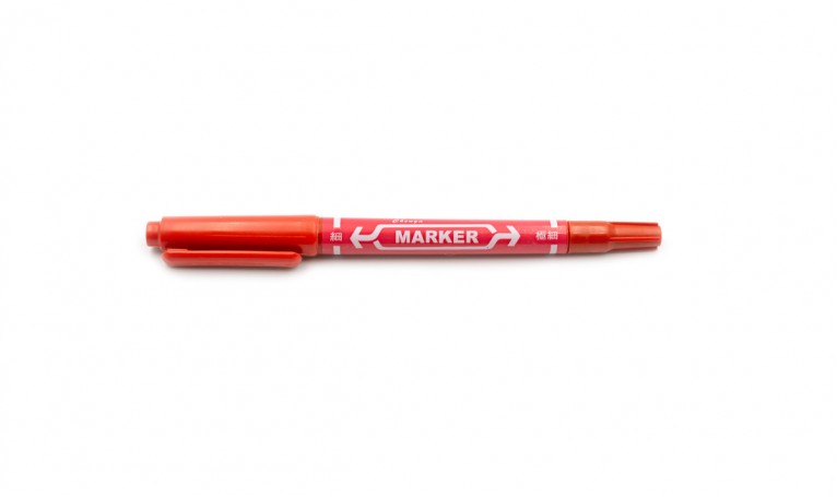 Маркер для разметки линз Permanent marker двухсторонний (красный)