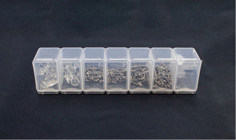 Набор для ремонта очков: винт, носоупор, стоппер (7 ячеек)