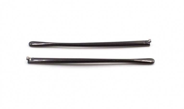 Заушник пластик черный узкий с двойным шарниром