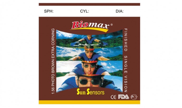 Полимерная астигматическая фотохромная линза BIOMAX HMC+EMI Ind. 1,56 (коричн.) Ø70-65 (SPH -4.5 -6.0 / CYL -0.25 -2.0)