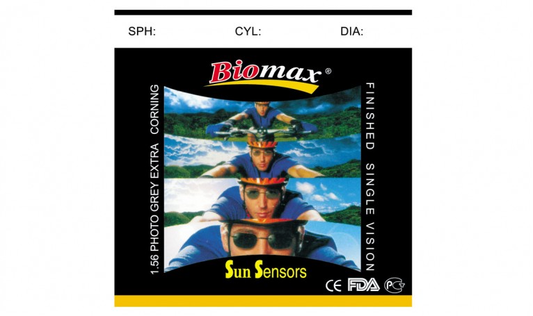 Полимерная астигматическая фотохромная линза BIOMAX HMC+EMI Ind. 1,56 (серый) Ø70-65 (SPH -4.5 -6.0 / CYL -0.25 -2.0)