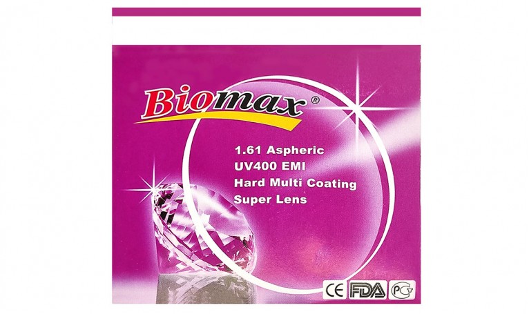 Полимерная астигматическая линза BIOMAX HMC+EMI. Ind. 1,61 Ø70-75 (SPH -0.25 -6.0/ CYL -2.25 -4.0)