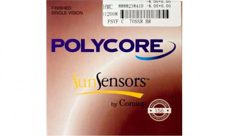 Полимерная фотохромная линза POLYCORE (коричн) Ind. 1,56 Ø70-65 (±0.0 / ±6.0)