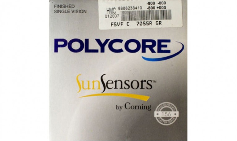 Полимерная фотохромная линза POLYCORE (серая) Ind. 1,56 Ø70-65 (±0.0 / ±6.0)