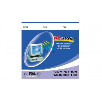 Полимерная компьютерная линза BIOMAX HI-MAX (голубой блик) Ind. 1,56 Ø70 (-0,00 / -6,00)