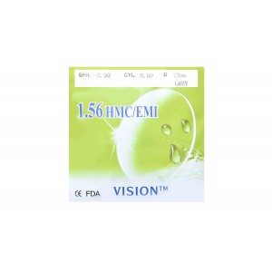 Полимерная тонированная линза 75% VISION HMC+EMI (серая) Ind. 1,56 Ø72 (0,0 / -6,0)