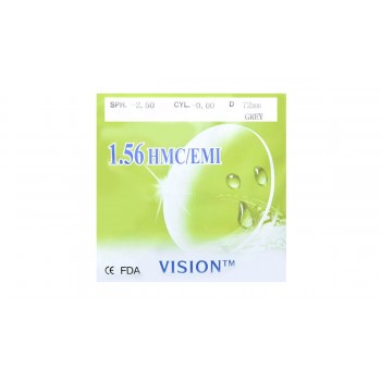 Полимерная тонированная линза 75% VISION HMC+EMI (коричн.) Ind. 1,56 Ø72 (0,0 / -6,0)