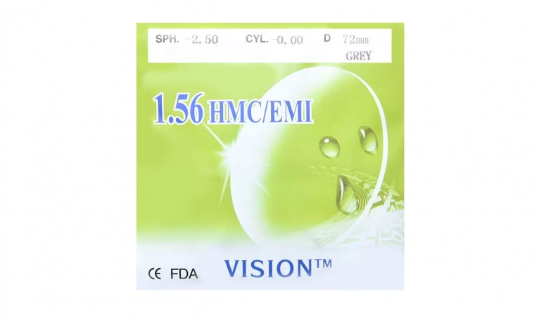 Полимерная тонированная линза 75% VISION HMC+EMI (коричн.) Ind. 1,56 Ø72 (0,0 / -6,0)